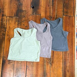 Amazon Women’s Racerback Crop Tank Tops - Sage Green, Mauve, Charcoal